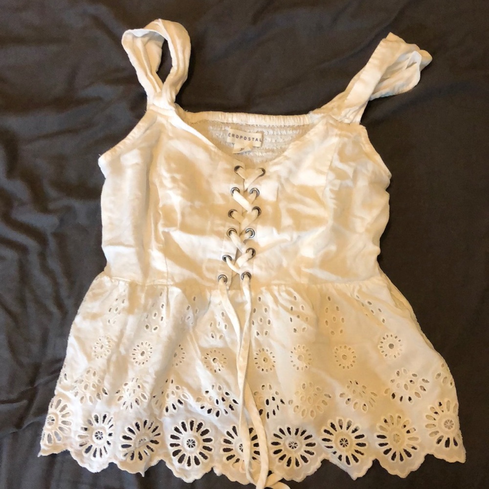 Aeropostale White Strap Top